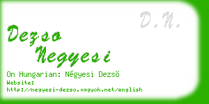 dezso negyesi business card